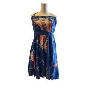 American Living Strapless side zip Dress size 14 100% Cotton Vintage